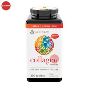 Viên uống Youtheory Collagen + Biotin của Mỹ