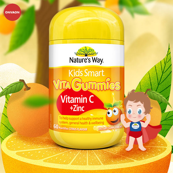 Kẹo dẻo Vita Gummies cung cấp Vitamin C + Kẽm